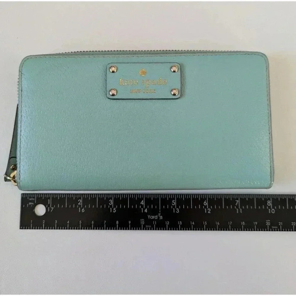 Kate Spade Grove Street Zip Around Continental Wallet Wristlet Seafoam Green - Picture 7 of 7